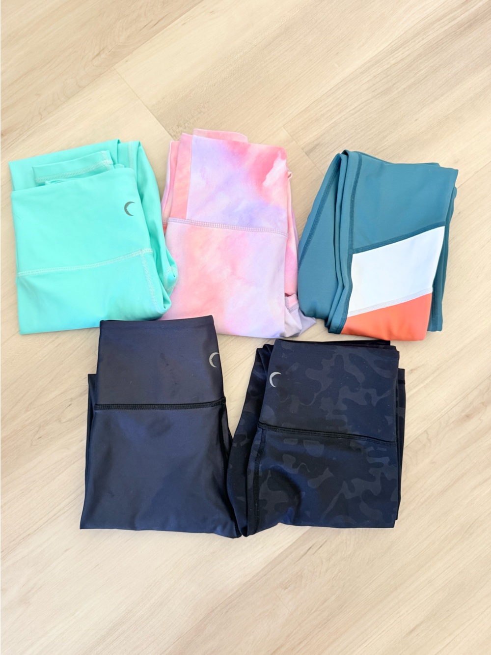 ZYIA Women’s Leggings Set - Mint, Pink Tie-Dye, Teal Size 0